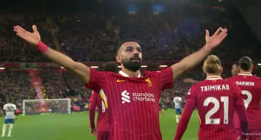 محمد صلاح يواصل توهجه مع ليفربول بهدف رائع في شباك برايتون