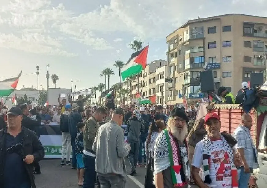 المغرب.. مسيرة حاشدة بالدار البيضاء تضامنا مع فلسطين