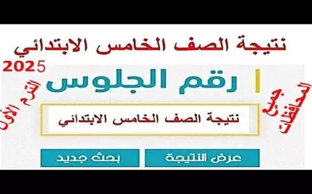 نتيجة الصف الخامس الابتدائي بالاسم 2025 عبر بوابة التعليم الأساسي برقم الجلوس