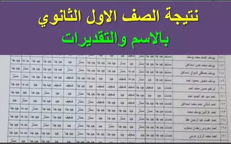 نتيجة الصف الأول الثانوي الترم الأول 2025 برقم الجلوس موقع وزارة التربية والتعليم الرسمي نتائج الطلاب