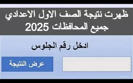 لينك نتيجة اولى اعدادي برقم الجلوس 2025 الفصل الدراسي الأول عبر eduserv.cairo.gov.eg بوابة التعليم الاساسي 2025