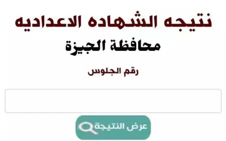 استعلم نتيجة الصف الثالث الإعدادي محافظة الجيزة برقم الجلوس والاسم الترم الاول 2025
