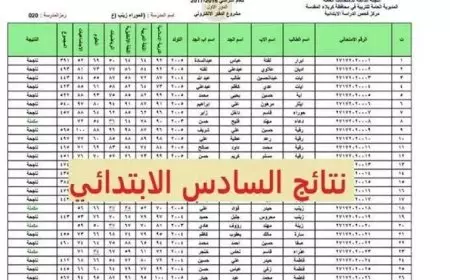 نتيجة الصف السادس الابتدائي الترم الأول 2025 وزارة التربية والتعليم في مصر