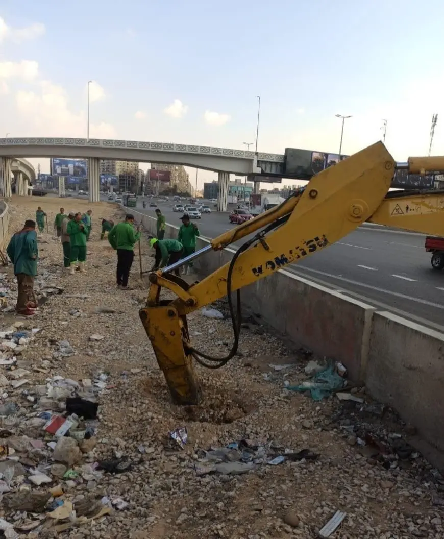 بدء تشجير الطريق الدائري بالقاهرة الكبري ضمن المبادرة الرئاسية لزراعة 100 مليون شجرة