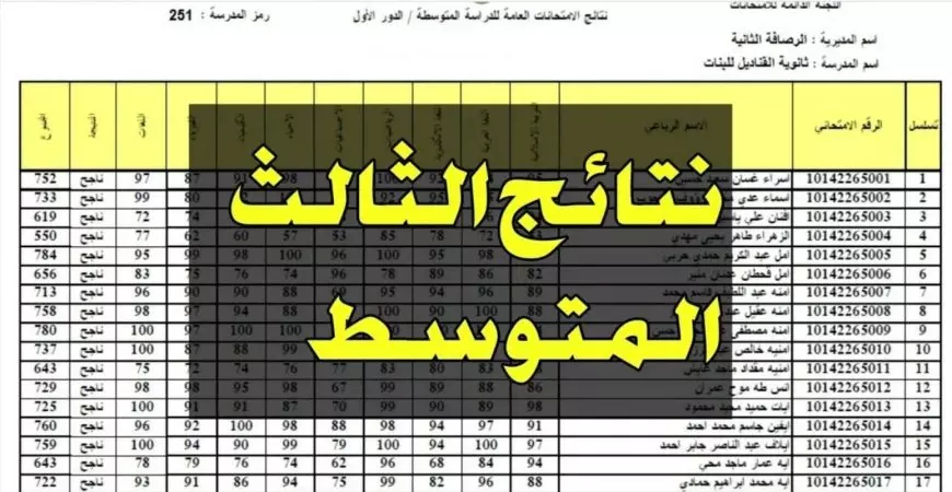 رابط الاستعلام عن نتائج الثالث المتوسط الدور الأول 2025 بالاسم والرقم الامتحاني.. وزارة التربية العراقية تُوضح