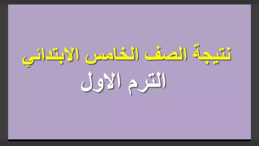 “استعلم الآن” نتيجة الصف الخامس الابتدائي 2024/2025 الترم الأول عبر eduserv.cairo.gov.eg