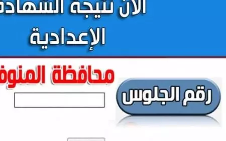 بالاسم PDF.. نتيجة الشهادة الإعدادية المنوفية الترم الأول 2025 برقم الجلوس عبر كشوفات الكترونية كل المراكز