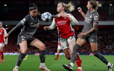 أرسنال يقصي ريال مدريد من ربع نهائي دوري أبطال أوروبا للسيدات