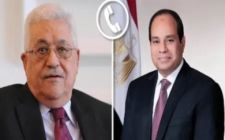 السيسي يتلقى اتصالا هاتفيا من الرئيس الفلسطيني للتهنئة بعيد الفطر