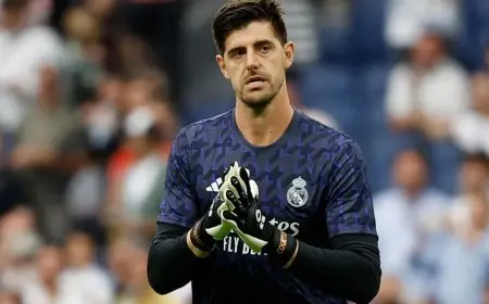 كورتوا يواصل غيابه عن ريال مدريد أمام سوسيداد في كأس الملك