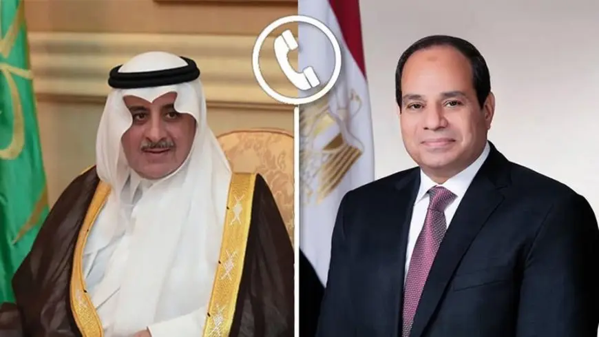 الرئيس السيسي يتلقى تهنئة بعيد الفطر من أمير منطقة تبوك