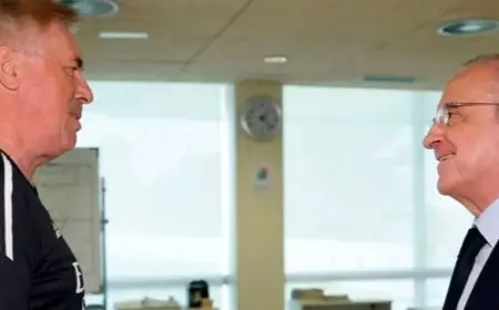 اجتماع مفاجئ بين بيريز وأنشيلوتي.. هل يرحل المدرب الإيطالي قريباً؟