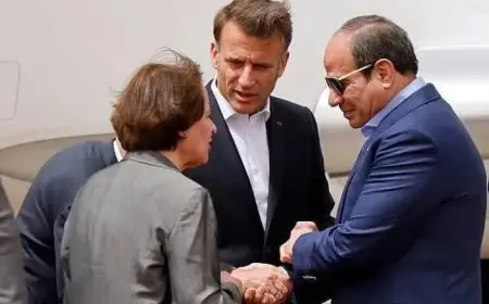 السيسي وماكرون يزوران مستشفى العريش للاطلاع على الحالة الصحية للمصابين الفلسطينيين