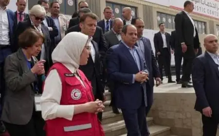 الهلال الأحمر: رئيسا مصر وماكرون يزوران العريش ويعربون عن اهتمامهم بكيفية إدارة مساعدات غزة