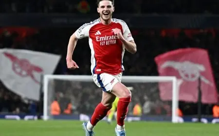 ما هو تعليق ديكلان رايس بعد تحقيقه الإنجاز التاريخي في مرمى ريال مدريد؟