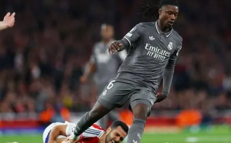 كامافينغا breaks his silence after Real Madrid’s setback at Arsenal’s stadium