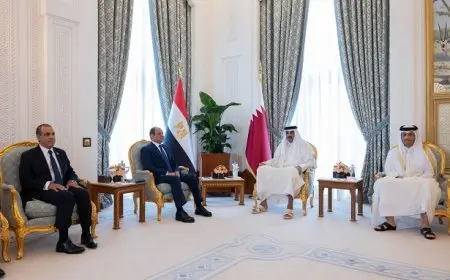 الرئيس السيسي وأمير قطر يناقشان مستجدات الأوضاع في قطاع غزة والأراضي الفلسطينية المحتلة