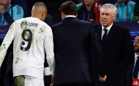 إصابة مبابي في الكاحل خلال مواجهة ريال مدريد وأرسنال