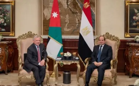 الرئيس السيسي وملك الأردن يتناولان جهود إنهاء حرب غزة وتحقيق تهدئة شاملة في المنطقة