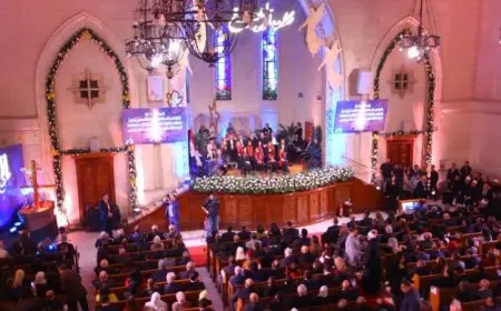 بدء احتفالات الطائفة الإنجيلية بعيد القيامة المجيد في مصر الجديدة