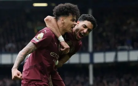 سيتي يحقق فوزاً ساحقاً على إيفرتون ويعزز فرصه في التأهل لدوري أبطال أوروبا