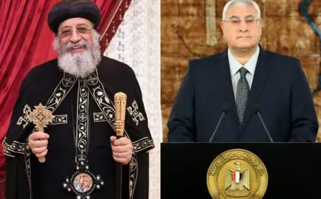 المستشار عدلي منصور يرسل تهانيه للبابا تواضروس الثاني بمناسبة عيد القيامة