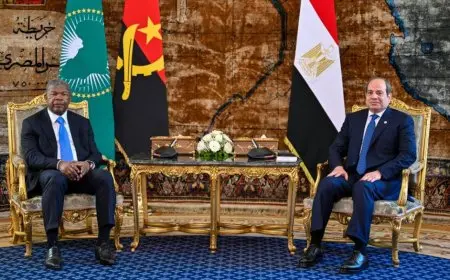 السيسي يستعرض مع نظيره الأنجولي أهمية تعزيز التعاون في مجالات متعددة ويبحثان ملف ممر لوبيتو للتنمية.