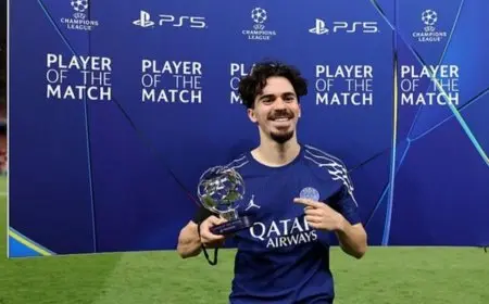 فيتينيا يقتنص جائزة أفضل لاعب في مباراة أرسنال وباريس سان جيرمان