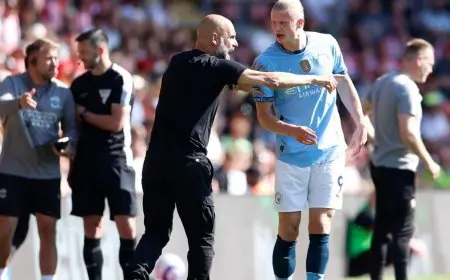 جوارديولا يوضح سبب إشراك هالاند ضد ساوثهامبتون على حساب مرموش