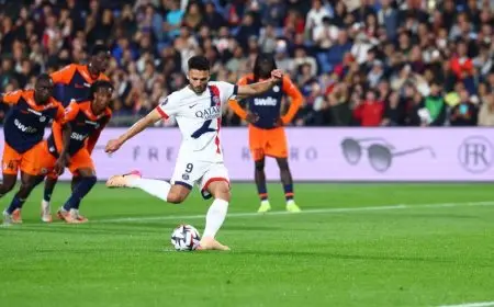 راموس يسجل هاتريك سريع ويقود باريس سان جيرمان للتغلب على مونبلييه