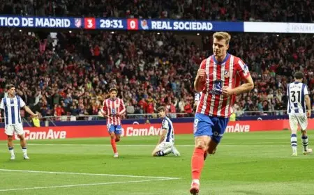 أتلتيكو مدريد يحقق انتصاراً ساحقاً على سوسييداد بفضل سوبر هاتريك سورلوث