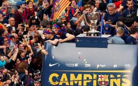 متى ستقام احتفالات برشلونة بلقب الليغا بين الجماهير؟