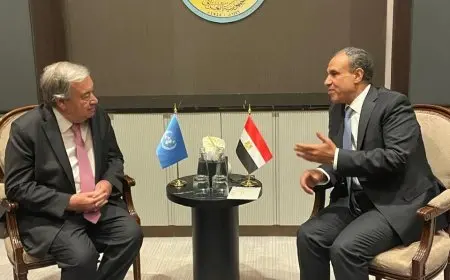 صورة نادرة للقاء ساخن بين وزير الخارجية والهجرة والسكرتير العام للأمم المتحدة!