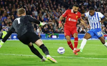 برايتون يحقق انتصاراً مثيراً على ليفربول وصلاح يغيب عن التهديف