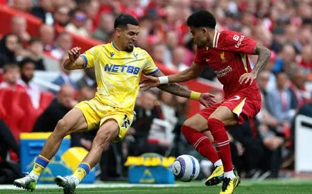 ليفربول في مفاجأة صادمة! هدف مؤجل ضد كريستال بالاس في الشوط الأول!