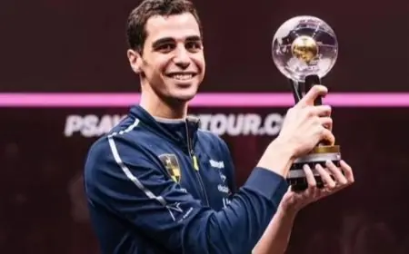 علي فرج، بطل العالم 4 مرات، يعتزل الإسكواش من القمة ويترك بصمة لا تُنسى