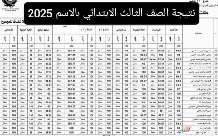 نتيجه الصف الثالث الابتدائي الترم الثاني 2025 برقم الجلوس والاسم عبر بوابة التعليم الاساسي eduserv.cairo.gov.eg