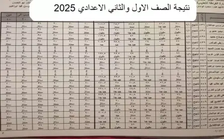 نتيجة الصف الأول والثاني الإعدادي 2025 الترم الثاني عبر بوابة التعليم الأساسي برقم الجلوس وبالرقم القومي