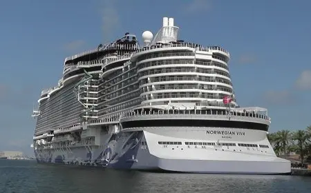 “ميناء الإسكندرية يرحب بالسفينة السياحية العملاقة Ms Norwegian Viva في زيارتها الثالثة خلال مايو”