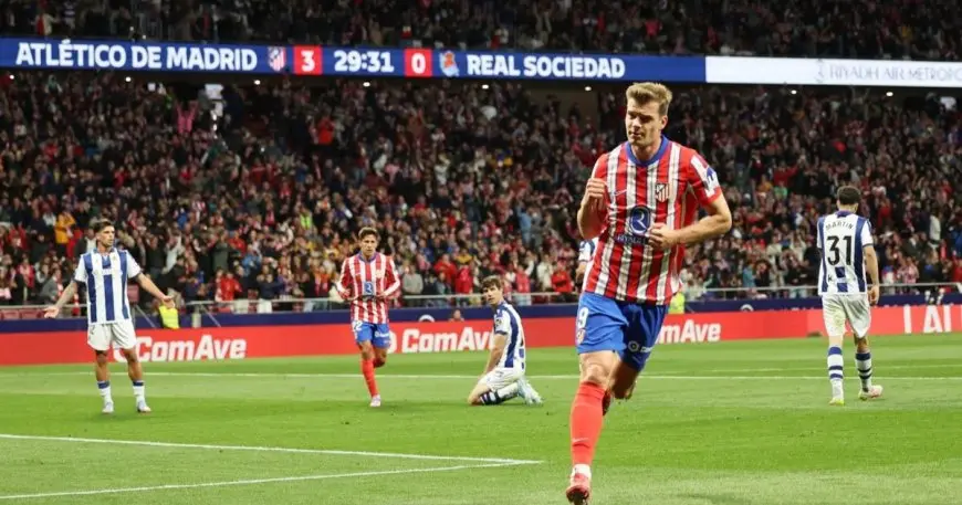 أتلتيكو مدريد يحقق انتصاراً ساحقاً على سوسييداد بفضل سوبر هاتريك سورلوث