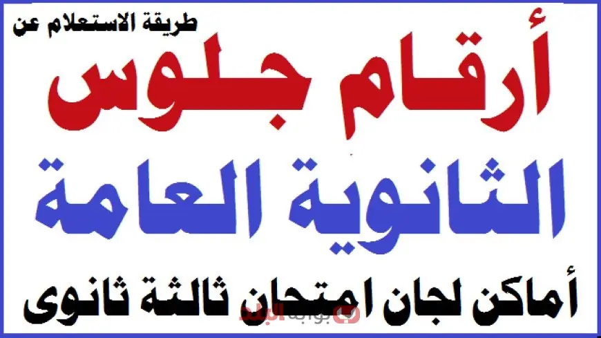 رقم جلوس 3 ثانوي عام.. أرقام جلوس الثانوية العامة 2025 عبر الموقع الرسمي لوزارة التربية والتعليم