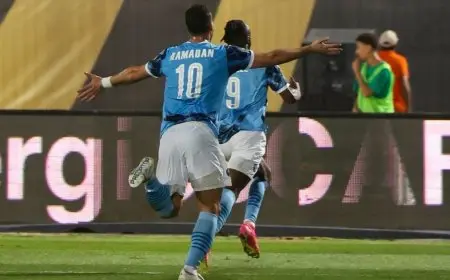 بيراميدز يضرب صنداونز بقوة في الشوط الأول بتسديدة مذهلة من فيستون مايلي