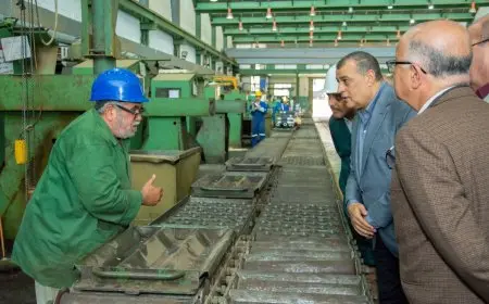 وزير الإنتاج الحربي يشرف على مراحل التصنيع في شركة حلوان للصناعات الهندسية لتعزيز القدرة الإنتاجية