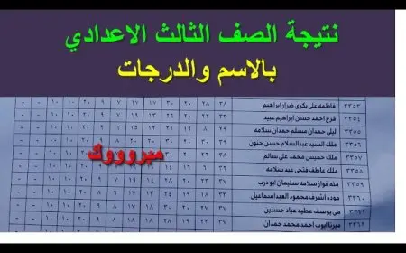 نتيجة ثالثة إعدادي برقم الجلوس والاسم 2025 الترم الثاني في جميع المحافظات