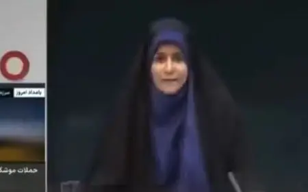 شاهد لحظة استهداف التلفزيون الإيراني من قبل جيش الاحتلال وهروب المذيعة على الهواء مباشرة!