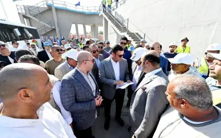 وزير الإسكان ومحافظ بني سويف يستعرضان محطة معالجة صرف صحي طحا البيشة في مركز ببا لتطوير الخدمات العامة