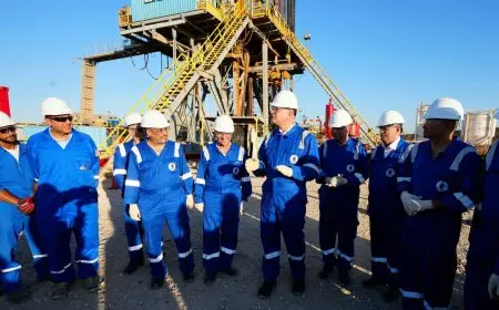 وزير البترول يقوم بجولة تفقدية لأعمال الحفر في بئر بيجونا 2 بمنطقة امتياز نيو منزلة في الدقهلية