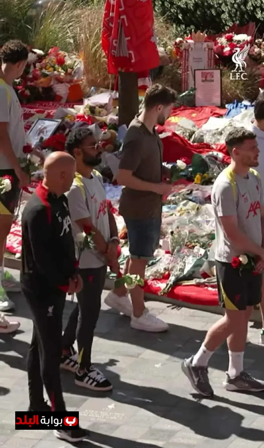 ليفربول يكرم ديوجو جوتا بحجب القميص رقم 20 ومحمد صلاح يقود مراسم العزاء