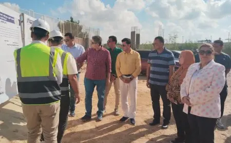 وزير الشباب والرياضة يقوم بزيارة ميدانية لأرض المنتدى في أبي قير