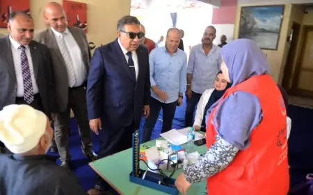 محافظ الدقهلية يقوم بزيارة لجان الانتخابات في ميت عنتر ويؤكد على ضرورة توفير مروحيات داخل اللجان